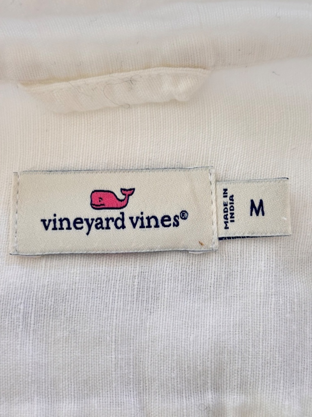 Vineyard Vines White Beaded Linen Tunic Top | Size M | Long Sleeve | White-on-Wh - Picture 5 of 8